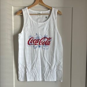 Coca Cola Floral White Tank Top